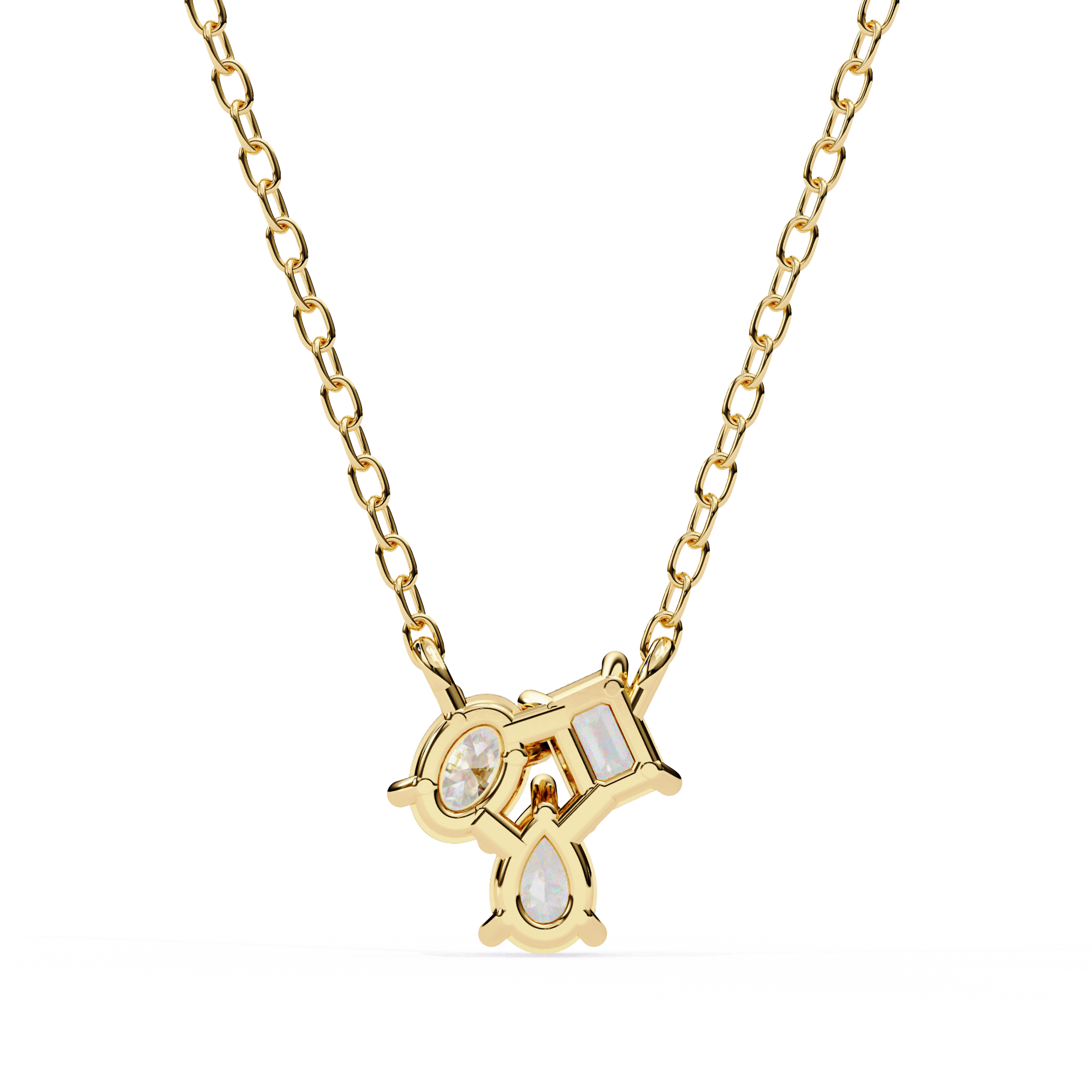 Solitairekart 0.93ct Trio Mixed-Cut Natural Diamond Cluster Pendant-HI Color, VS-SI Clarity